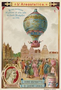 Primeiro vôo livre do balão de ar quente dos Irmãos Montgolfier, 1783 de European School