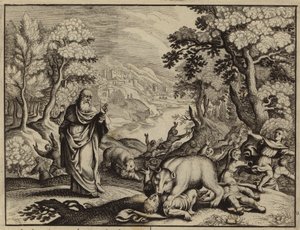 Quarenta e dois rapazes maltratados por ursos em castigo por abusarem de Elisha (gravura) de European School