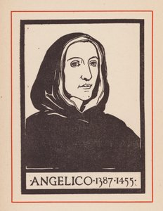 Fra Angelico, artista italiano do Renascimento (litografia) de European School