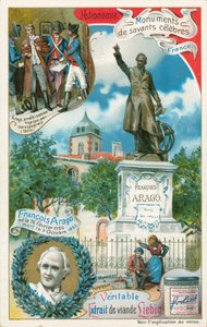 François Arago, cartão Liebig, início do século XX (cromo) de European School