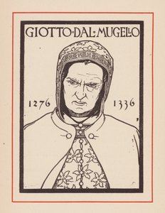 Giotto, artista medieval italiano (litografia) de European School