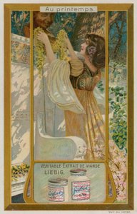 Menina, pôr, flores, ligado, um, estátua de European School