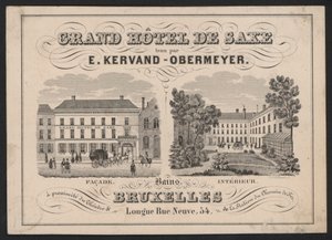 Grand Hotel De Saxe, em E Kervand-Obermeyer, Bruxelas de European School