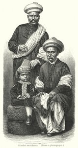 Hindoo comerciantes (gravura) de European School