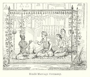 Cerimónia de Casamento Hindu (gravura) de European School