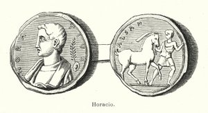 Horace, poeta romano (litho) de European School