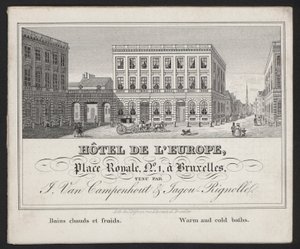 Hotel De L Europa, Bruxelas, J Van Campenhout e Jagou Rignolle de European School