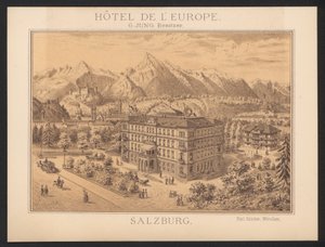 Hotel Trade Card (gravação a cores) de European School
