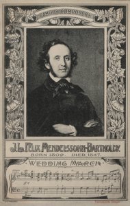 J L Felix Mendelssohn-Bartholdy, Retrato (litografia) de European School
