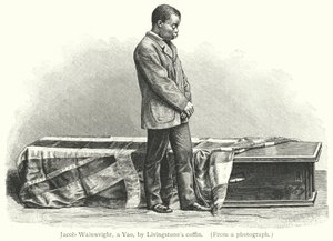 Jacob Wainwright, um Yao, pelo caixão de Livingstone (gravura) de European School