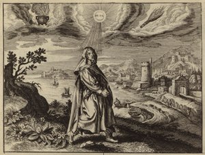 Jeremias lamentando a ruína de Jerusalém (gravura) de European School