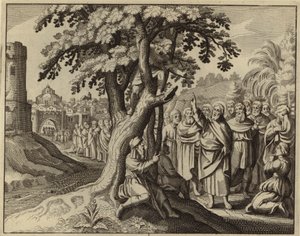 Jesus Cristo e Zaqueu o cobrador de impostos (gravura) de European School