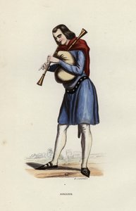 Jongleur (gravura colorida) de European School