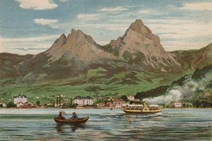 Lago Lucerna: Brunnen (cor litho) de European School