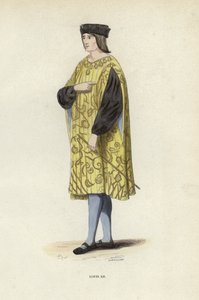 Luís XII (gravura colorida) de European School