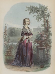 Luísa de Orleans, Rainha Consorte de Leopoldo I, Rei dos Belgas (gravura colorida) de European School