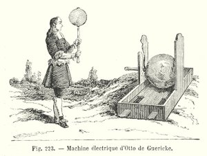 Máquina eléctrica de Otto de Guericke (gravura) de European School