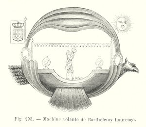 Machine volante de Barthelemy Lourenco (gravura) de European School