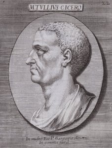 Marcus Tullius Cicero, filósofo romano, político, estudioso e orador (gravura) de European School