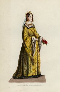 Margaret, Esposa de Henrique VI, Rei de Inglaterra (gravura colorida) de European School