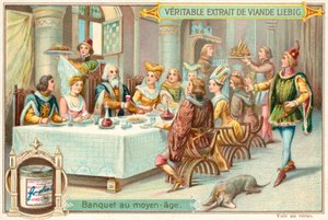 Banquete medieval (chromolitho) de European School