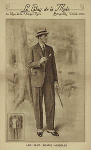 Moda masculina, cerca de 1930 (litografia) de European School