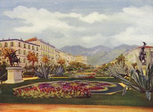Menton, Le Jardin Public (litografia a cores) de European School