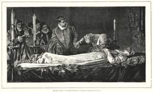 Miguel Ângelo honrando o cadáver de Vittoria Colonna (litho) de European School