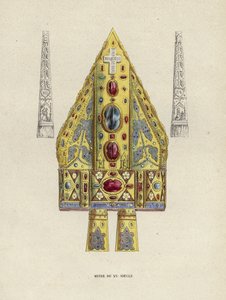 Mitre Du XVe Siecle (gravura a cores) de European School