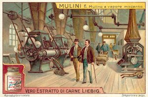 Moinho moderno movido a vapor (chromolitho) de European School