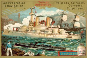 Navios de guerra modernos (chromolitho) de European School