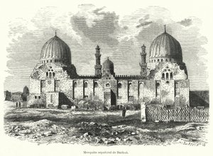 Mesquita e Mausoléu do Sultão Barquq, Cairo, Egito (litho) de European School