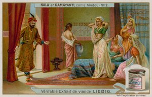 Nala vem como um mensageiro para Damayanti e seus servos de European School
