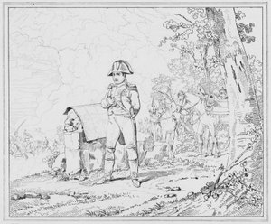 Napoleão: Napoleon a Charleroi, Napoleon em Charleroi (gravura) de European School