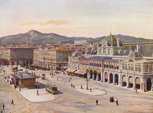 Nice, Place Massena (litografia a cores) de European School