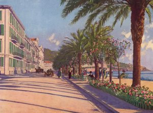 Nice, Promenade du Midi a leste (litografia a cores) de European School
