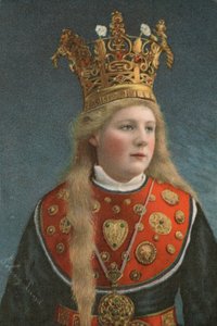 Noiva norueguesa, com a sua coroa (litografia) de European School