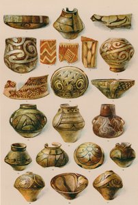 Ornamento: Sul da Rússia, Rumânia, Norte da Grécia, Fim da Idade da Pedra até ao início da Idade do Bronze (litografia a cores) de European School