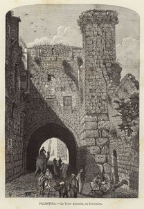 Palestina, a torre de Antonia, em Jerusalém de European School
