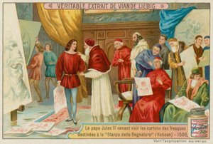 Papa Julian II olha esboços para o Vaticano de European School