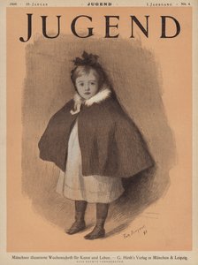 Retrato de uma menina usando uma capa (cor litho) de European School