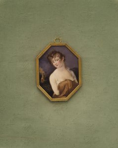 Retrato de uma rapariga desconhecida (litografia a cores) de European School