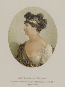 Rainha Luisa da Prússia, consorte do Rei Frederico Guilherme III (gravura colorida) de European School