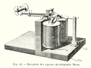 Receptor de sinais telegráficos morse (gravura) de European School