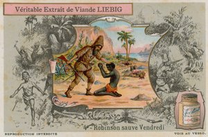 Robinson Crusoe com o homem sexta-feira de European School