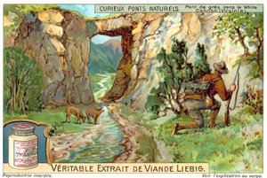 Ponte de arenito no White Canyon, Virgínia (chromolitho) de European School