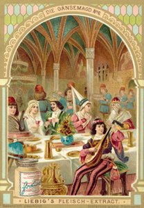 Cena do conto de fadas dos irmãos Grimm A Garota Ganso (chromolitho) de European School