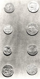 Seleção de 8 moedas (metal) de European School