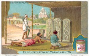 Monumentos da serpente na Índia (chromolitho) de European School