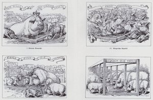 Caricatura socialista de 1895 sobre diferentes formas de governo (litho) de European School